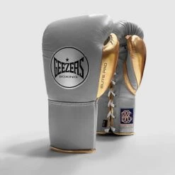 Geezers Elite Pro Fight Gloves - Special Edition -Venum Boxing Sales Store grey gold
