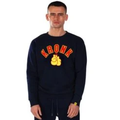 Kronk Gloves Applique Sweatshirt -Venum Boxing Sales Store kronk gloves applique sweatshirt navy 1