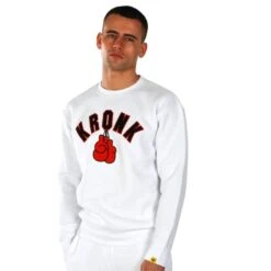 Kronk Gloves Applique Sweatshirt -Venum Boxing Sales Store kronk gloves applique sweatshirt white 1