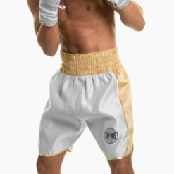 Suzi Wong X Geezers Satin 2 Colour Boxing Shorts -Venum Boxing Sales Store sw1700 grey gold 1 4