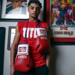 TITLE Boxing Sugar Ray Leonard Signature Leather Sparring Gloves -Venum Boxing Sales Store tb165 9