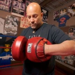 TITLE Boxing Blood Red Leather Punch Mitts -Venum Boxing Sales Store title boxing blood red leather punch mitts 5